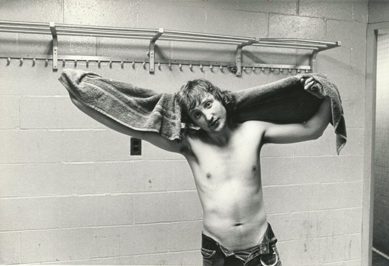 Dale Griffin with towel after a gig